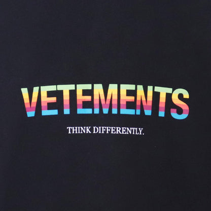VETEMENTS 21SS Think Differently Logo T-Shirt Black Size S