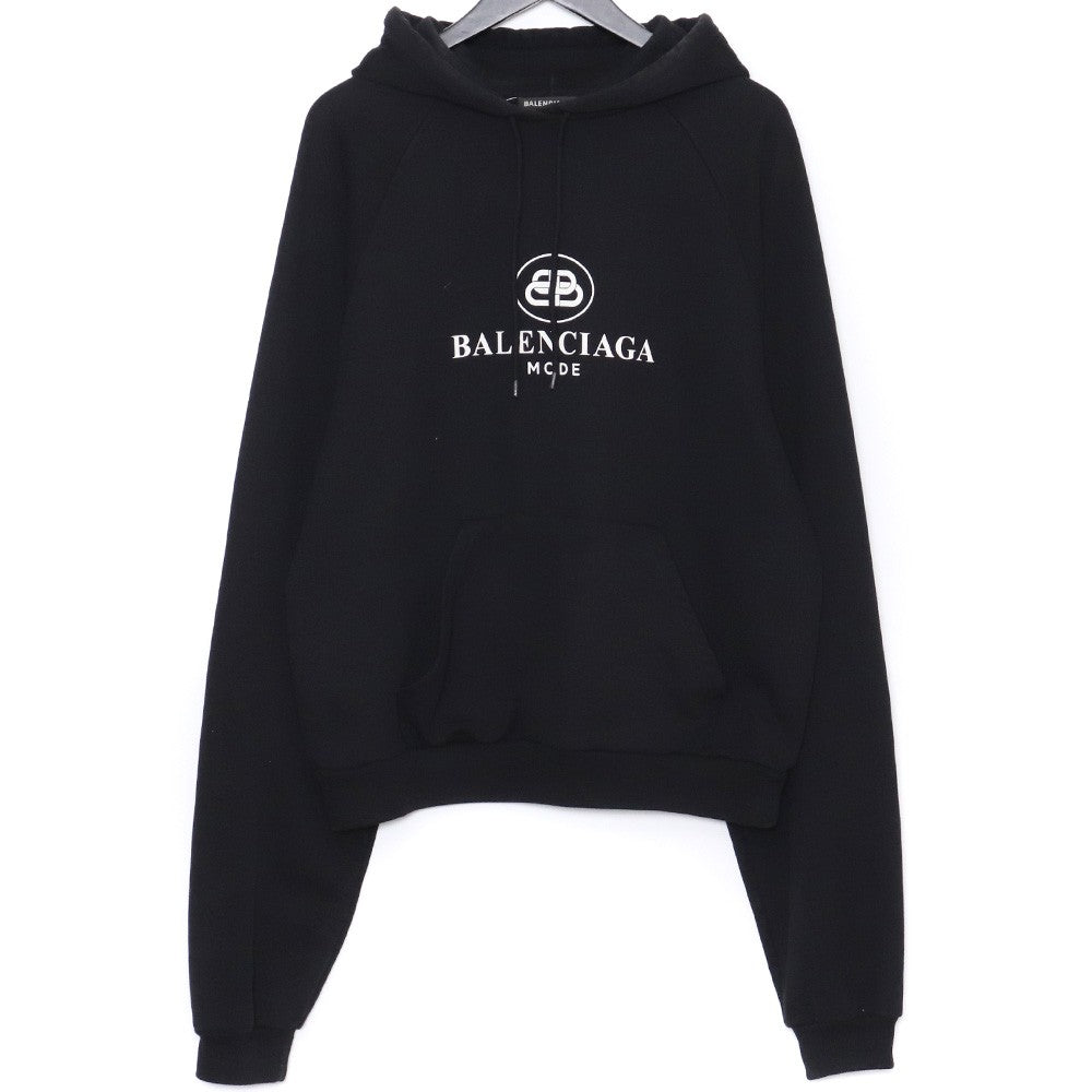 Balenciaga BB Logo Black Pullover Hoodie Size M