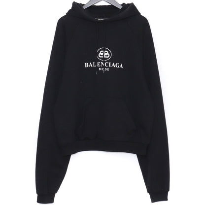 Balenciaga BB Logo Black Pullover Hoodie Size M