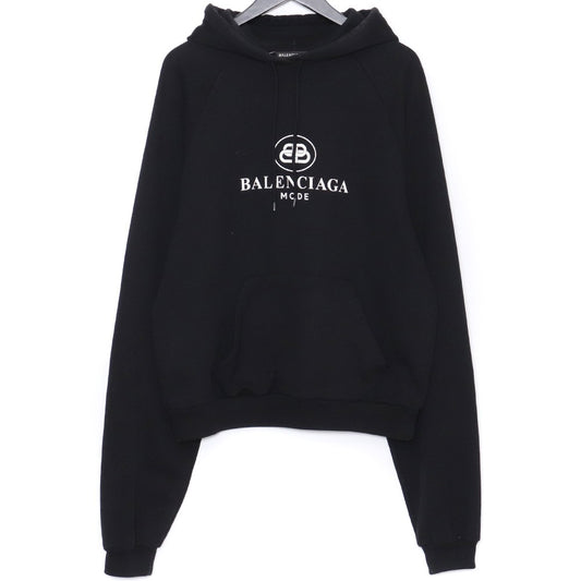 Balenciaga BB Logo Black Pullover Hoodie Size M