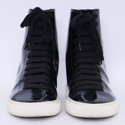 BALMAIN Enamel Side-Zip Hi-Top Sneakers Black Size EU 39