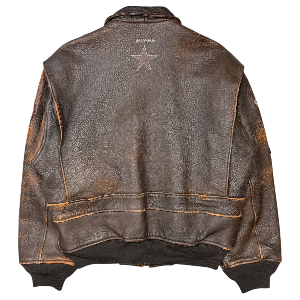 AVIREX G-1 Flight Leather Jacket Patches Brown Size S