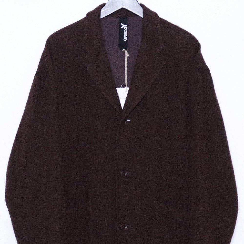 GROUND Y Long Big Jacket Coat Dark Brown Size 1