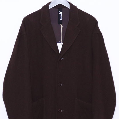 GROUND Y Long Big Jacket Coat Dark Brown Size 1