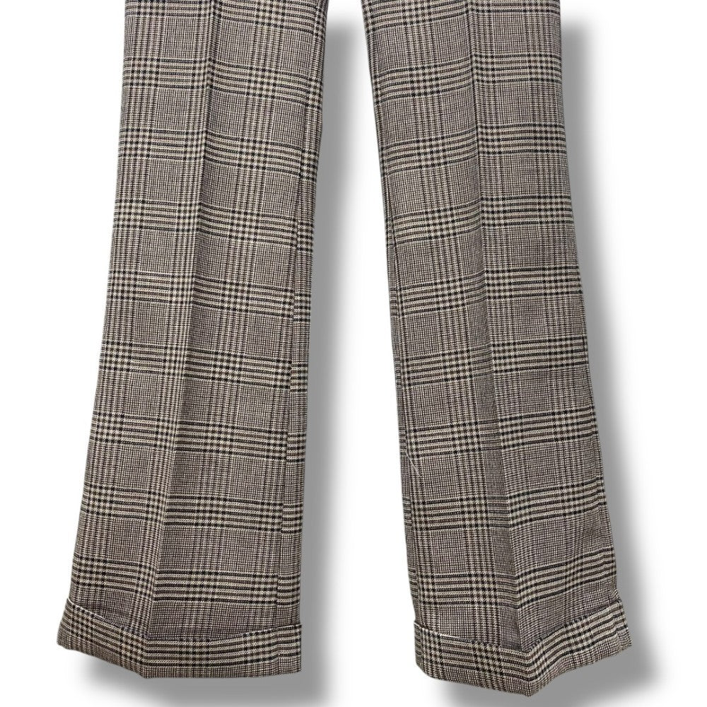 ERNEST W. BAKER CUFFED 70s Check Trousers Brown Size XS