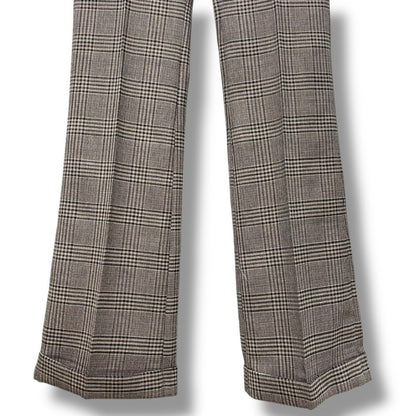 ERNEST W. BAKER CUFFED 70s Check Trousers Brown Size XS