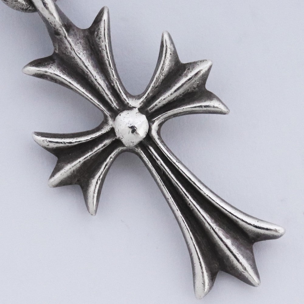CHROME HEARTS 1 Ball Tiny CH Cross Pendant Silver Size F