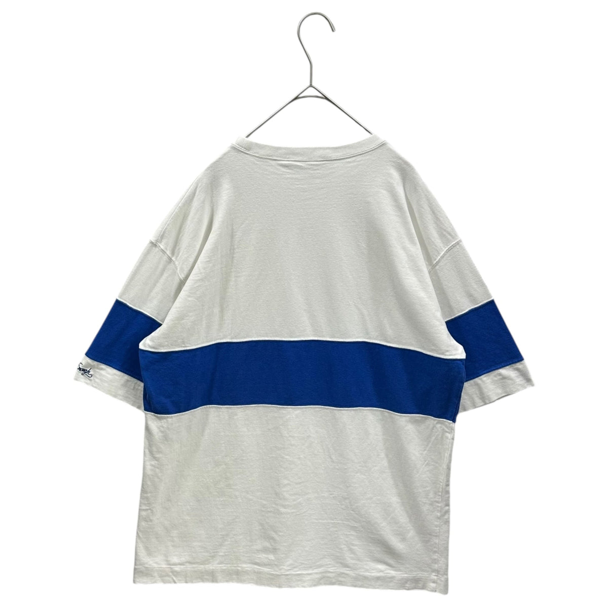 GOODENOUGH 90s Line-Blocked S/S T-Shirt White Blue