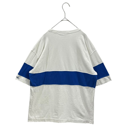 GOODENOUGH 90s Line-Blocked S/S T-Shirt White Blue