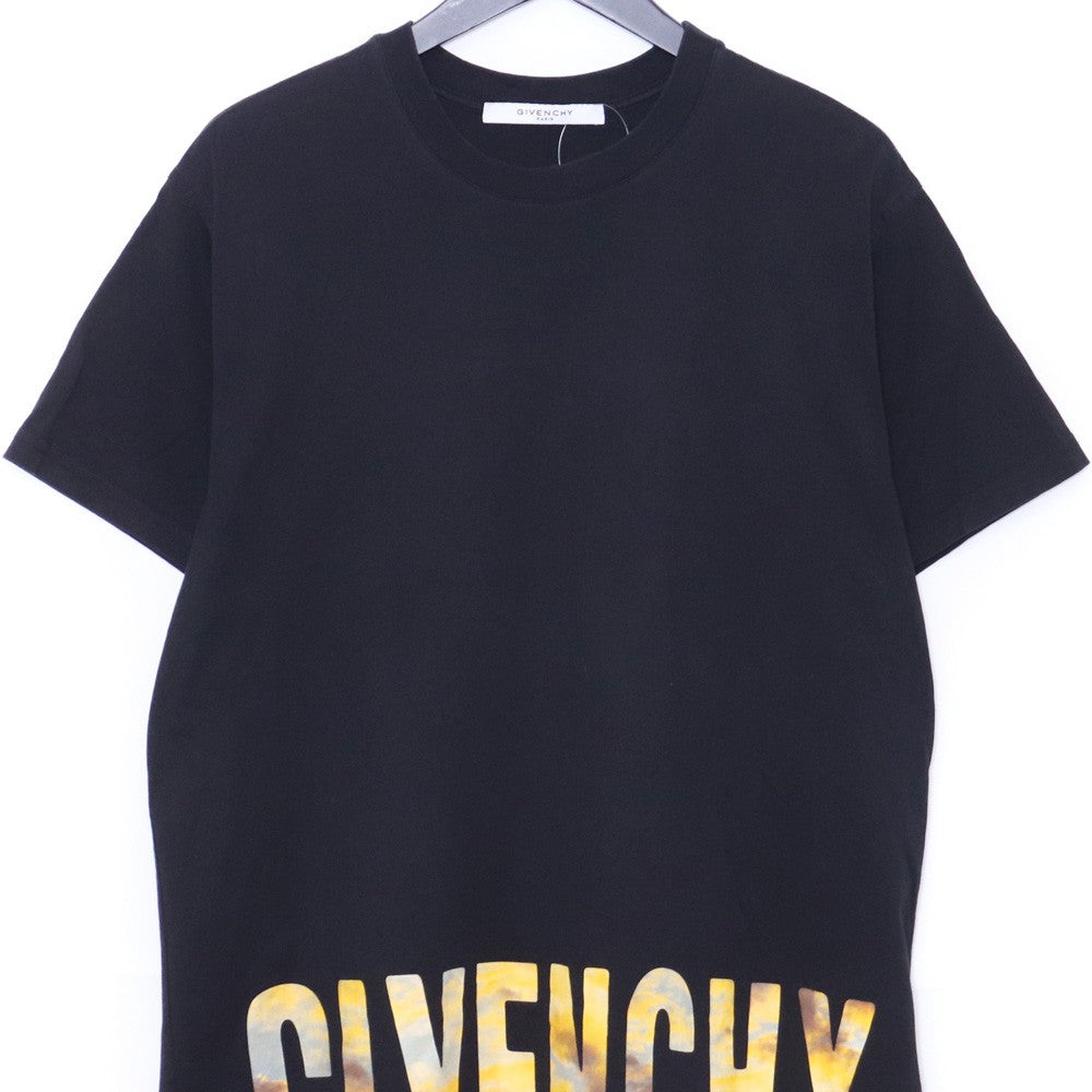 GIVENCHY Gold Logo Print T-Shirt Black Size XXS