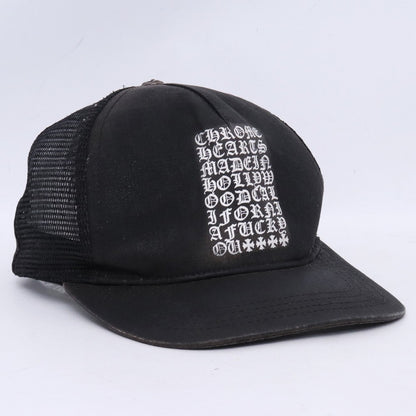 Chrome Hearts Black Eye Chart Vert. Logo Trucker Cap Size F