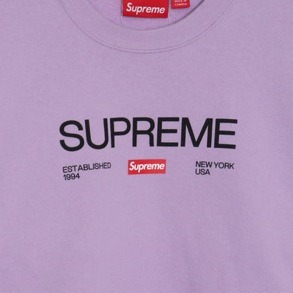 SUPREME 24SS Established Crewneck Sweatshirt Purple Size S