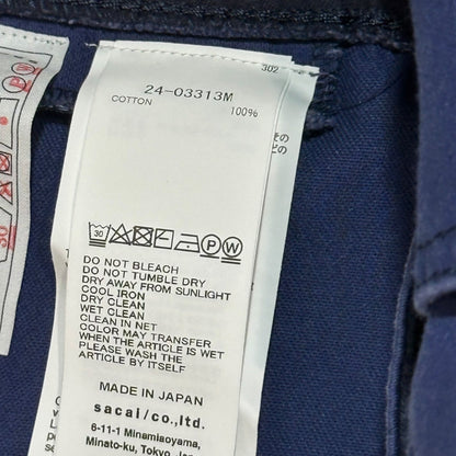 sacai 24SS Moleskin Shorts Navy Size 4