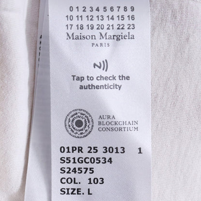 MAISON MARGIELA Stamp Logo T-Shirt Ivory Size L