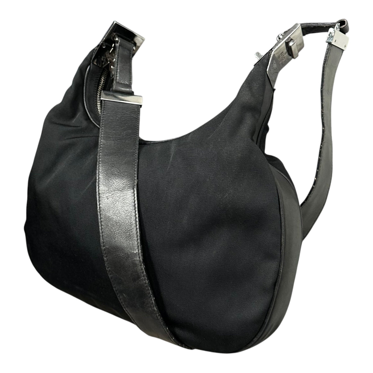 GUCCI 01SS Tom Ford 2way Nylon Leather Hobo Bag