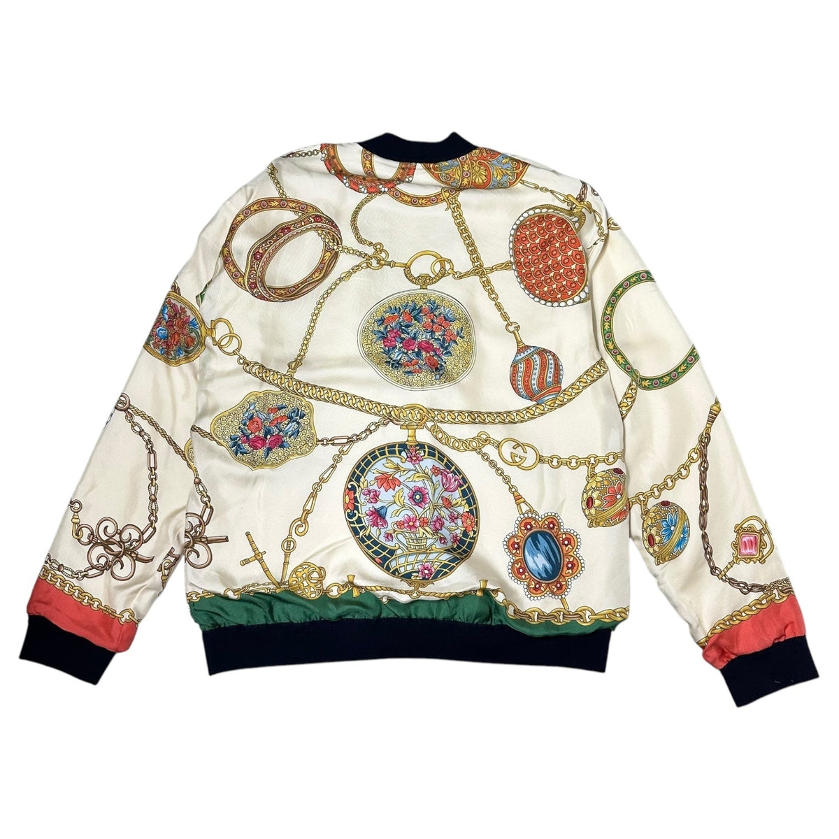 GUCCI 23AW All-over Silk Reversible Knit Cardigan Size M
