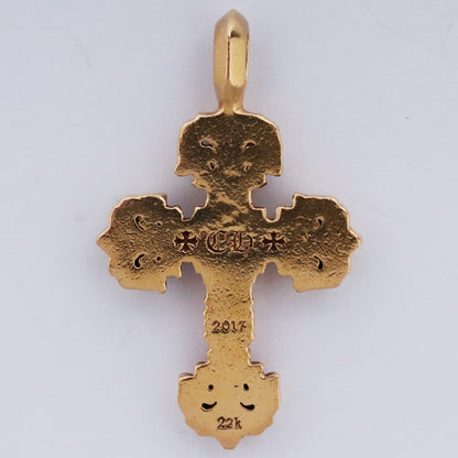 Chrome Hearts 22K Filigree Cross Tiny Pendant Gold Size F