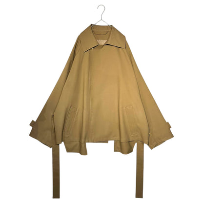 Blanc YM Wide Short Trench Wool Coat Brown Size S