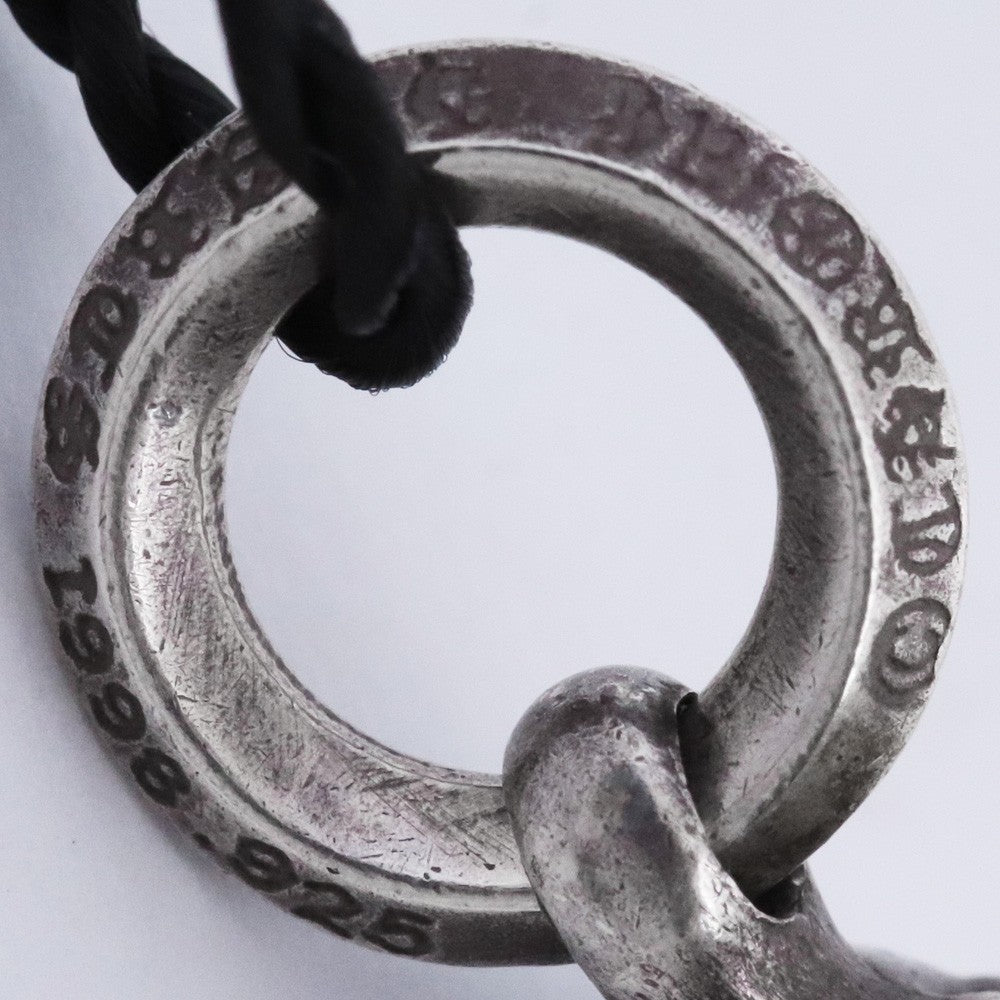 CHROME HEARTS 1 Ball Tiny CH Cross Pendant Silver Size F