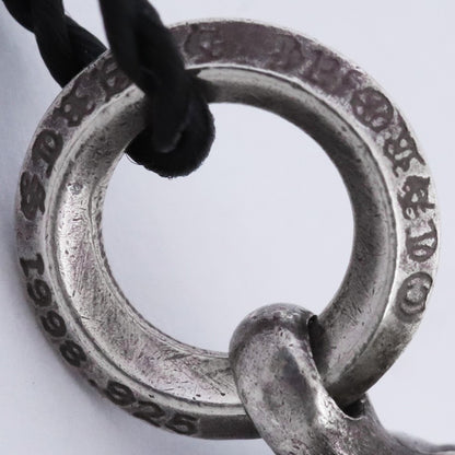 CHROME HEARTS 1 Ball Tiny CH Cross Pendant Silver Size F