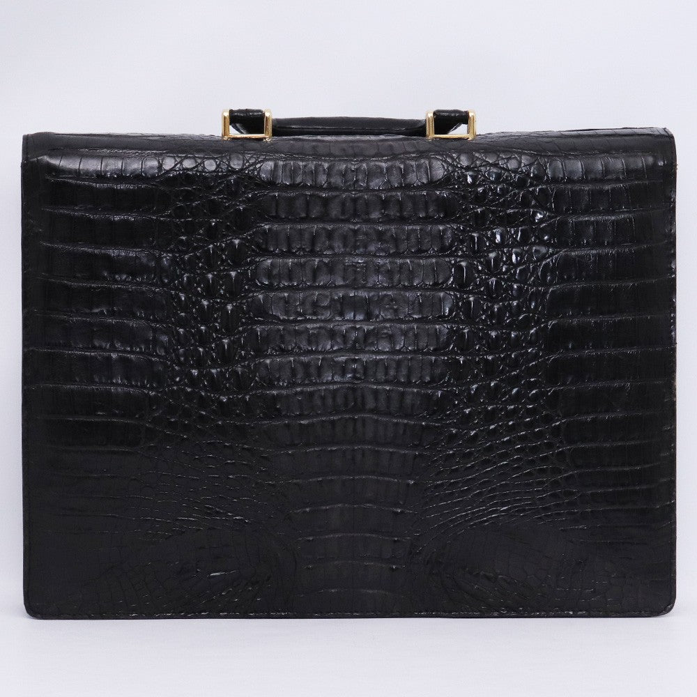 RODANIA Crocodile Dial Lock Briefcase Black Size F