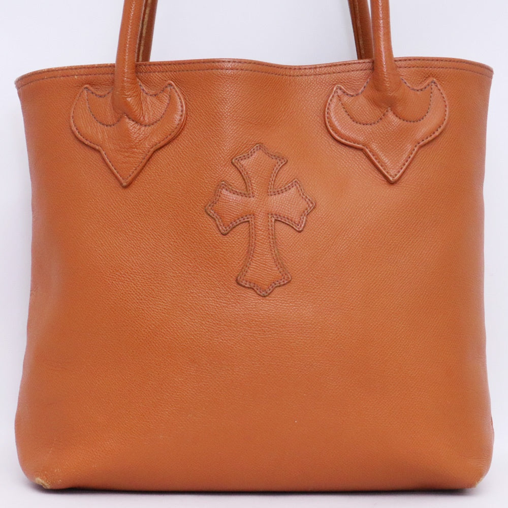 CHROME HEARTS FS Tote Cemetery Cross Bag Brown Size F