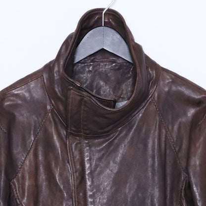 INCARNATION Horse Leather Hi-Neck Blouson D.Gray Size S