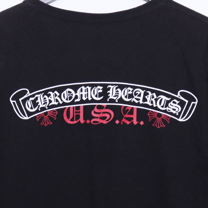 CHROME HEARTS Scroll Label USA V-Neck T-Shirt Black Size M