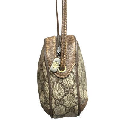 GUCCI Vintage GG Plus Sherry Line Leather Bag