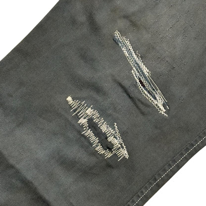 AFFA Distressed Belted Bondage Pants Navy Size M