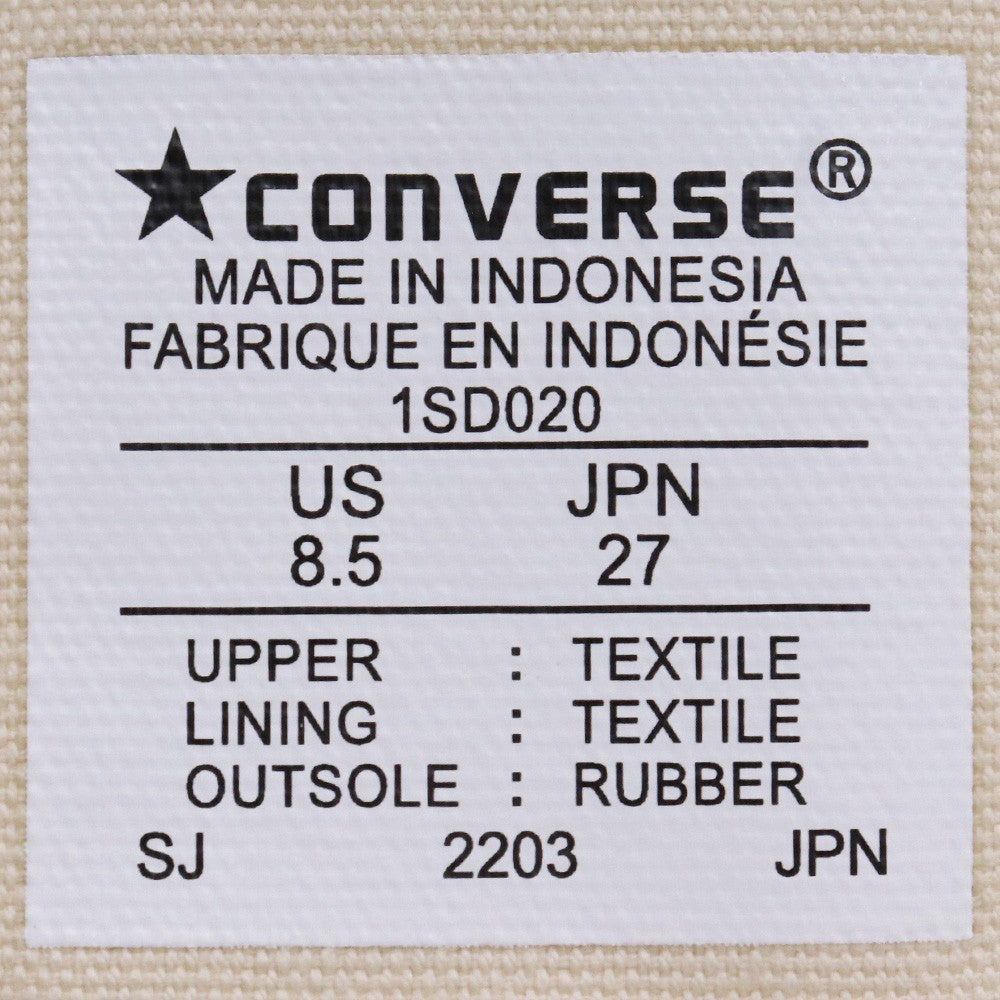 PLAY COMME des GARCONS Chuck Taylor Sneakers Ivory Size 27cm