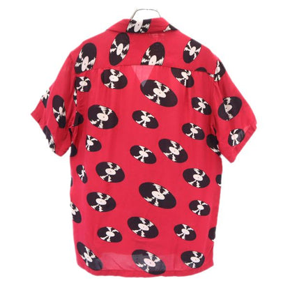 WACKO MARIA Rayon Record Print Aloha Shirt Red Size M