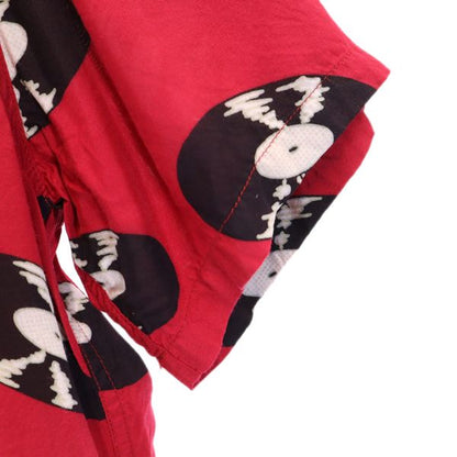 WACKO MARIA Rayon Record Print Aloha Shirt Red Size M