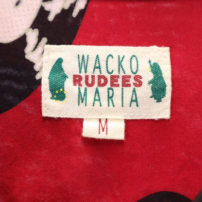 WACKO MARIA Rayon Record Print Aloha Shirt Red Size M