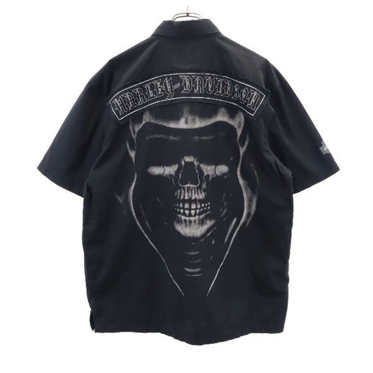 HARLEY DAVIDSON Back Print Short Sleeve Shirt Black Size L