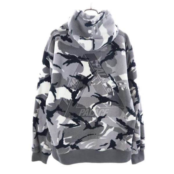 PALACE Back Logo Camo Fleece Pullover Hoodie Gray Size L