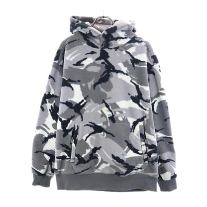 PALACE Back Logo Camo Fleece Pullover Hoodie Gray Size L