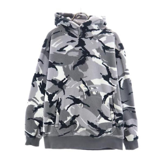 PALACE Back Logo Camo Fleece Pullover Hoodie Gray Size L