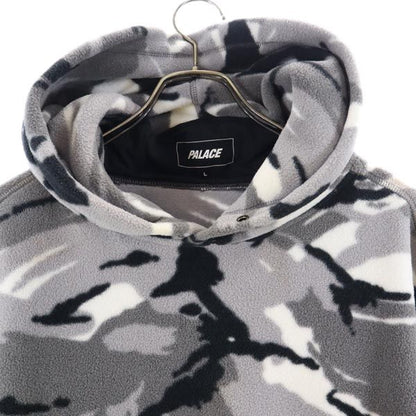 PALACE Back Logo Camo Fleece Pullover Hoodie Gray Size L