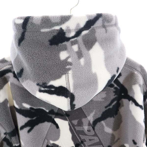 PALACE Back Logo Camo Fleece Pullover Hoodie Gray Size L