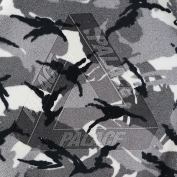 PALACE Back Logo Camo Fleece Pullover Hoodie Gray Size L