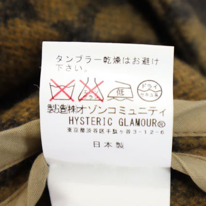 HYSTERIC GLAMOUR Wool Blend Animal Collarless Coat Size M