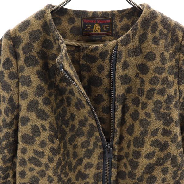 HYSTERIC GLAMOUR Wool Blend Animal Collarless Coat Size M