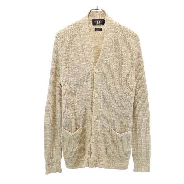 RRL 100% Silk Long Sleeve V-Neck Knit Cardigan Beige Size S