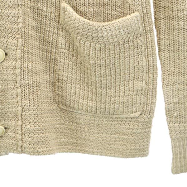 RRL 100% Silk Long Sleeve V-Neck Knit Cardigan Beige Size S