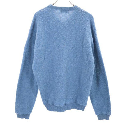 Sears 60s 70s Mohair V-Neck Sweater Blue Size L