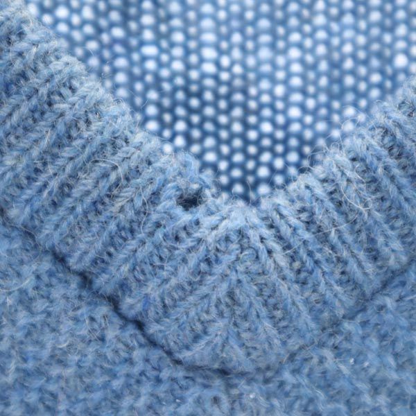 Sears 60s 70s Mohair V-Neck Sweater Blue Size L