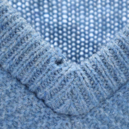 Sears 60s 70s Mohair V-Neck Sweater Blue Size L