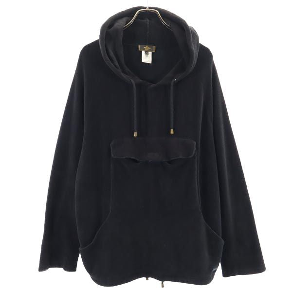 FENDI Italian Long Sleeve Fleece Hoodie Black Size 50