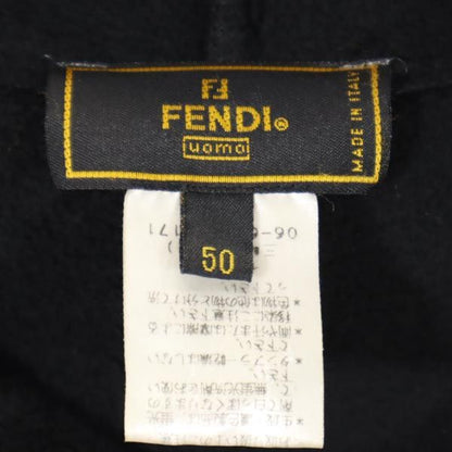 FENDI Italian Long Sleeve Fleece Hoodie Black Size 50